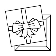 square gift box line icon vector. square gift box sign. isolated contour symbol black illustration
