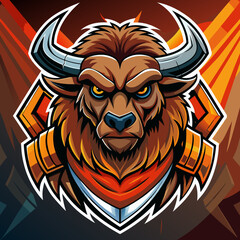 Fototapeta premium Bison mascot esport game logo illustration for sport game team