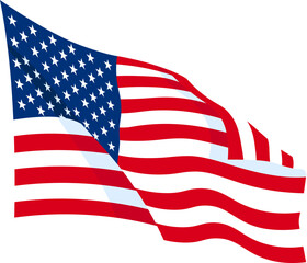 American flag icon. Flat style.
