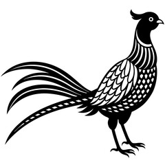 Peacock Silhouette Vector Art on White Background for Graphic Design