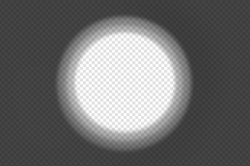 Shadow overlay spotlight effect isolated on a transparent background.