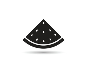 Watermelon fruit slice vector icon, Watermelon slice with seeds icon for apps and web