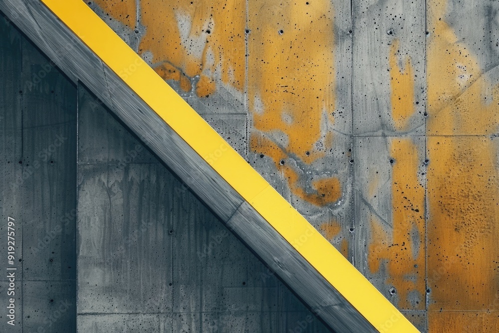 Poster a simple black and white image featuring a bright yellow line on a dark background
