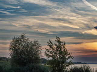 Fototapeta premium sunset nature sky line stripes