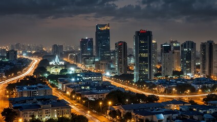 Fototapeta premium city skyline at night