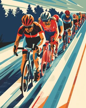 Fierce Sprint: Dutch Cyclist in Vintage Keirin Race