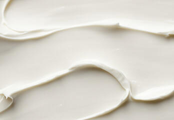 Cream texture, smear on a white background, cosmetic care products