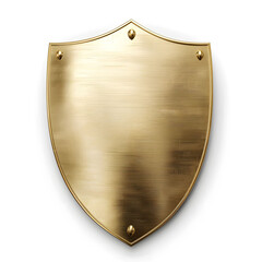 Golden Metallic Shield: Symbol of Personal Security and Protection