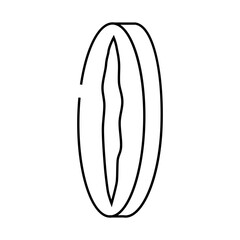 cut fresh kiwi line icon vector. cut fresh kiwi sign. isolated contour symbol black illustration