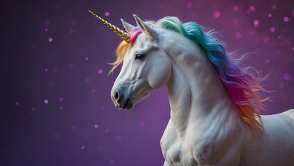 Cartoon illustration of a cute horse Unicorn symbolizing the Year of the Horse with a funny character design