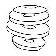 cut kiwi ingredient line icon vector. cut kiwi ingredient sign. isolated contour symbol black illustration