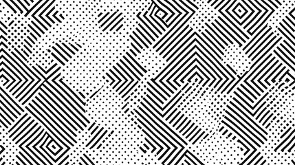 Dotted line geometric seamless pattern vector image