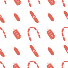 Meat pattern. Doodle meat background