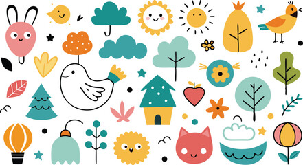 Naklejka premium Hand-drawn cartoon character illustration
