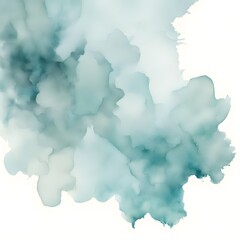 A transition from soft gray to light teal watercolor on white background, AI Generated
