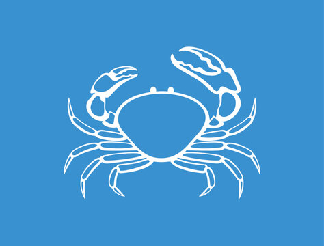 recommend clip art: Tasmanian giant crab logo. Isolated crab on white background