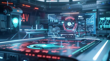 Obraz premium Image of a futuristic medical device with smart technology and data connectivity, illustrating innovation in health monitoring and diagnostics.