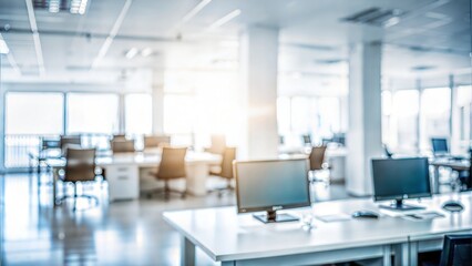 A background image of a modern office with an open-plan layout, illustrating a collaborative and interactive work environment.
