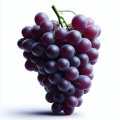 Fresh, sweet, ripe, purple, blue bunch of grapes isolated on white background