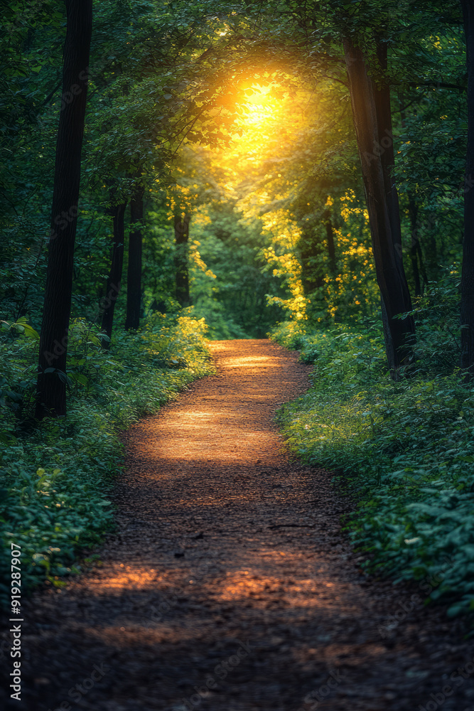 Aufkleber a deep forest path where the whispers of the wild are heard in the rustling leaves and the distant h