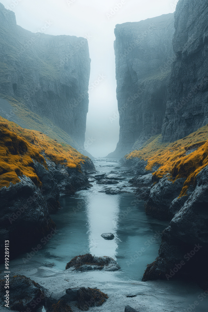 Poster a surreal landscape where the conclave of the croakers meets in a chorus that controls the flow of t