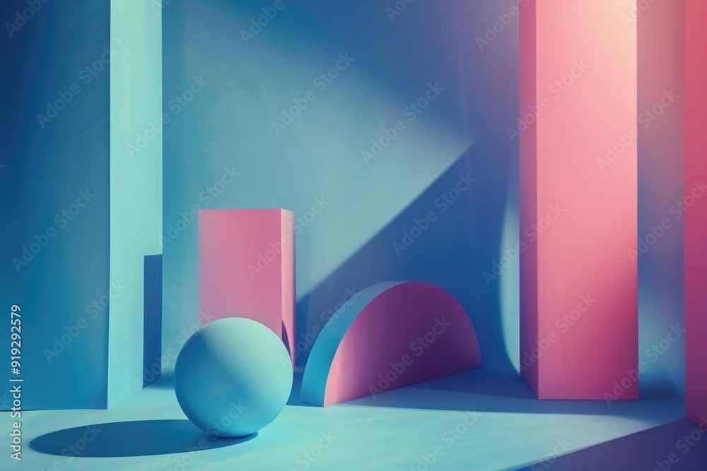 Poster a blue ball sits alone on a white surface, perfect for use in presentations or design projects