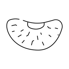 wedge mandarin clementine line icon vector. wedge mandarin clementine sign. isolated contour symbol black illustration