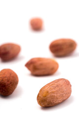Obraz premium peanut on white background. macro. close-up. selective focus