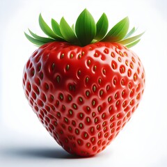 Photo of fresh, sweet, ripe, red strawberry isolated on white background