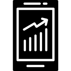 Mobile Graph vector icon in glyph style 