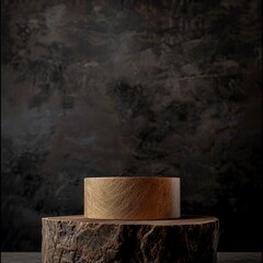 cabon fiber podium on black background, generative ai