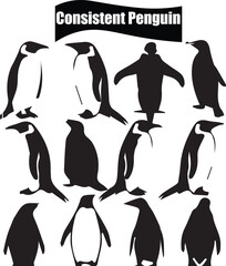 Penguin   Elegant Silhouette Vector Illustrations