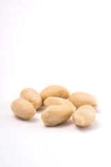 Cashew nuts on white background. Close up. Isolated.