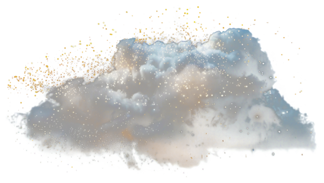 PNG Ethereal cloud with glowing particles
