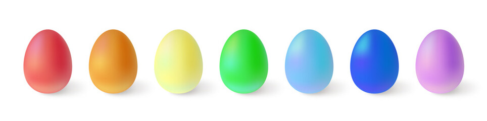 Easter Egg Pile Vector Elements 3d Isolated