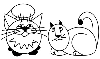 WebThe outline of two cats is drawn. Funny and thoughtful cat. Cartoons