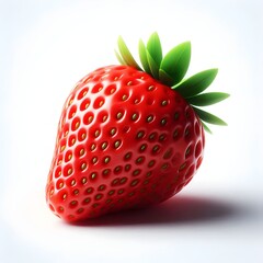 Photo of fresh, sweet, ripe, red strawberry isolated on white background
