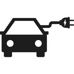 Electric EV Vehicle, Charging Car, Hybrid Vehicle Charging. Vector Icon