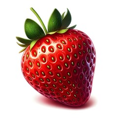 Photo of fresh, sweet, ripe, red strawberry isolated on white background