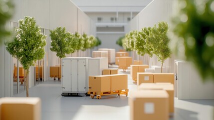 AI-driven logistics simulation showing different planning scenarios, logistics planning, future technology in logistics