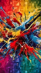 Fototapeta premium colourful abstract background with splash of paint, multicolored wallpaper