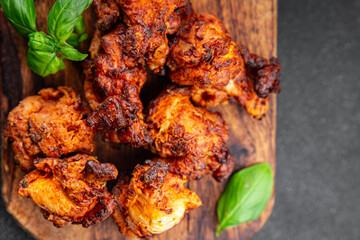 chicken wings barbecue fried poultry fresh meal food snack on the table copy space food background rustic top view