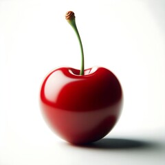 Photo of fresh, sweet, ripe, red cherry isolated on white background