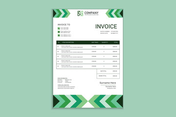 Invoice design with creative shape