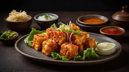 Fototapeta premium wings with sauce