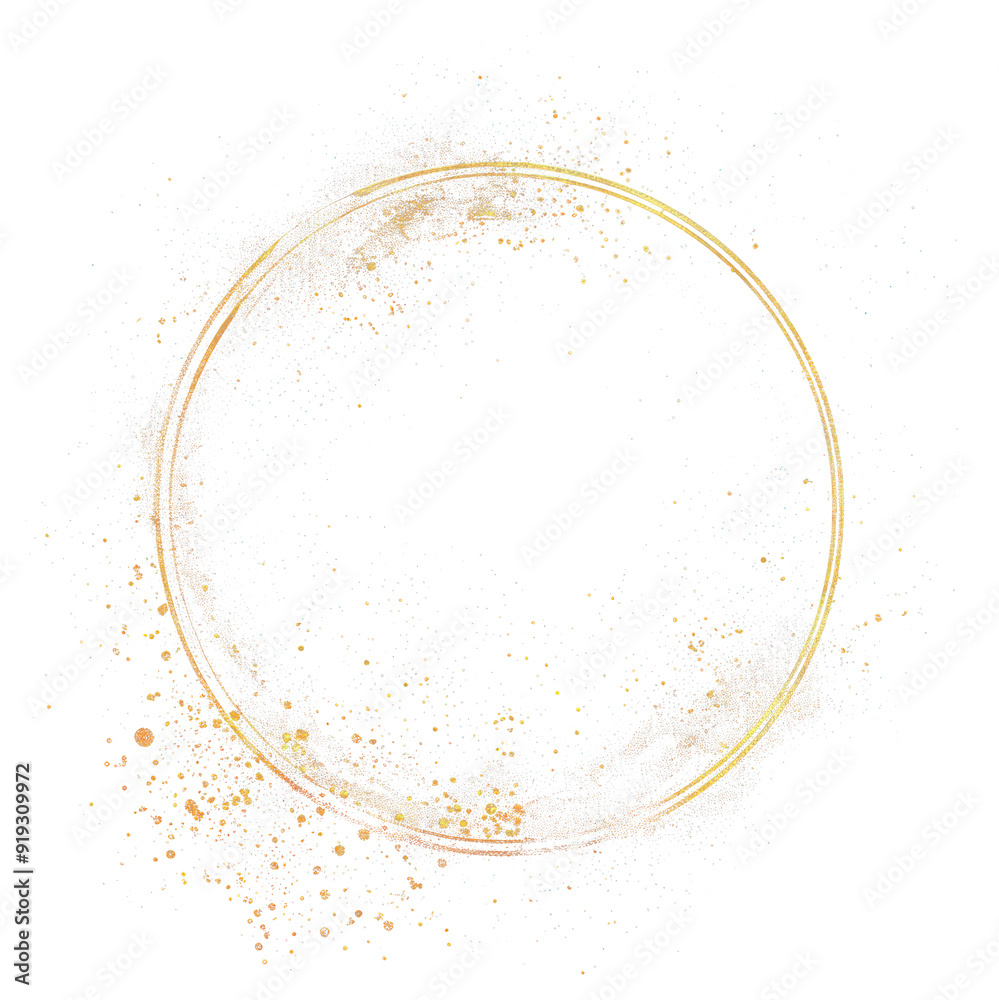 Canvas Prints PNG Elegant gold circle on black