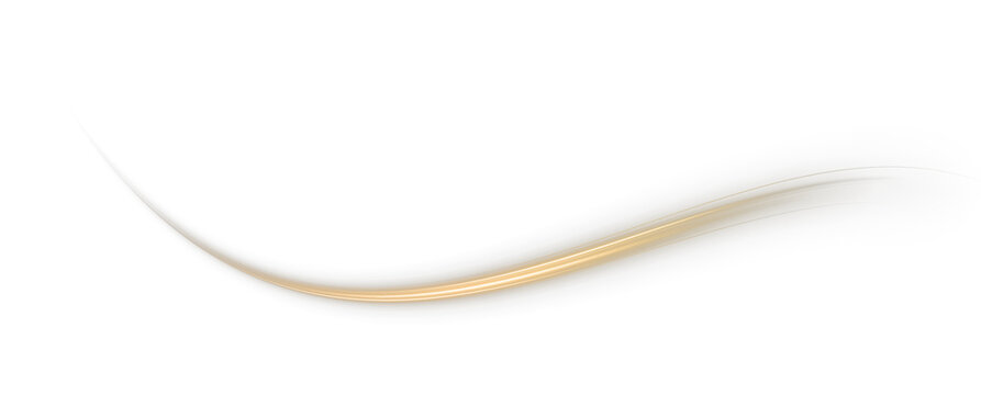 Festive gold stripe on white background. Yellow curl twirl for the holidays. Gold colored curve rope. Vector png twirl, line, curve, rope, stripe design element.