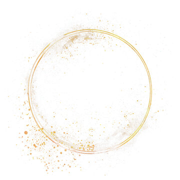PNG Elegant gold circle on black