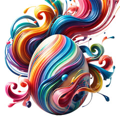 Vibrant Rainbow Swirl Abstract Design