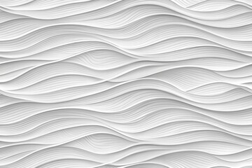 Obraz premium Sophisticated monochrome white seamless wave texture pattern provides a clean and modern background for various design projects, including graphics, packaging, and digital art.